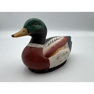 Vintage Jasco Mallard Duck Lint Remover Brush Ceramic Figurine 5"x3.25"x2.5"